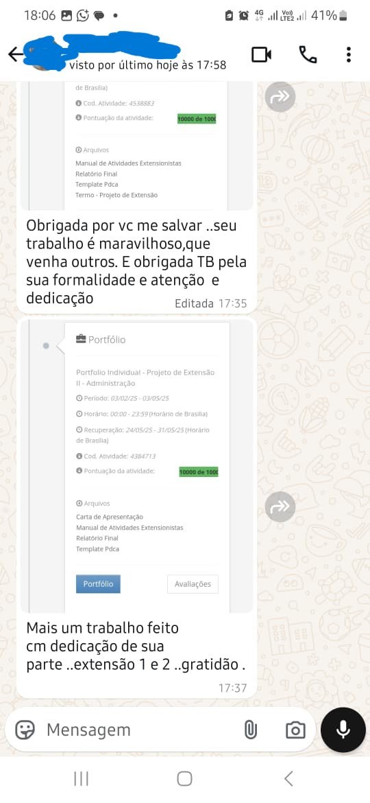 Feedback real de estudante sobre atendimento acadêmico